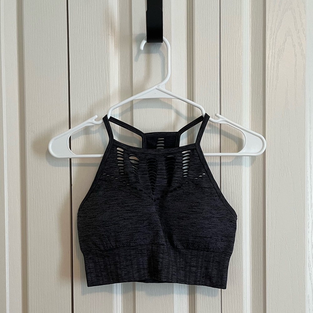Lolë Bali Crop Bra in Heathered Grey, XS/S